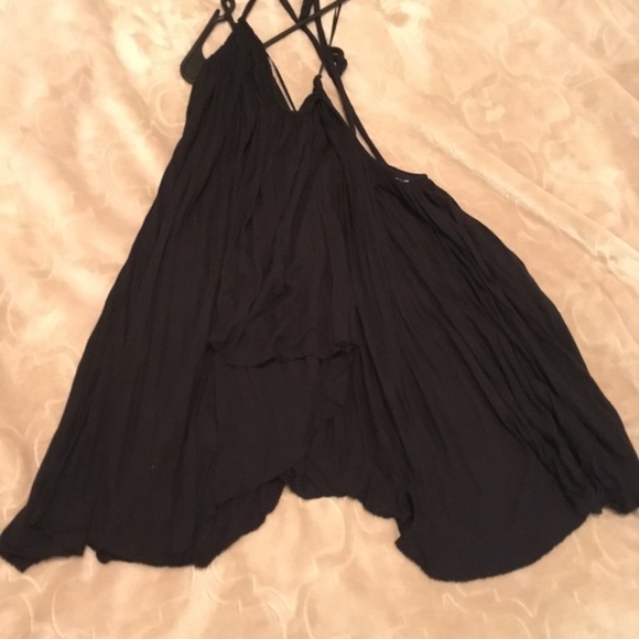 RARE FREE PEOPLE Halter Ladder Style Back Hi Low Tulip Swing Tank - Picture 3 of 8